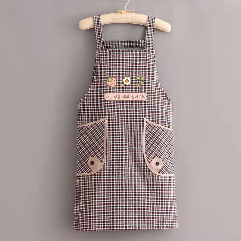 Custom Logo Long Sleeve Cotton Kitchen Apron - Women’s Restaurant & Household Cooking Waist Workwear