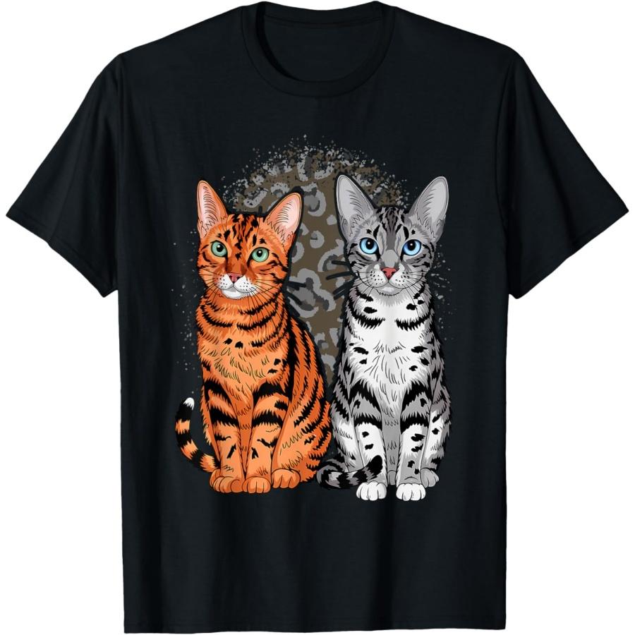 Bengal Cat Buddies! Rosette and Snow Bengal Cats Men Women Kids T-Shirt S