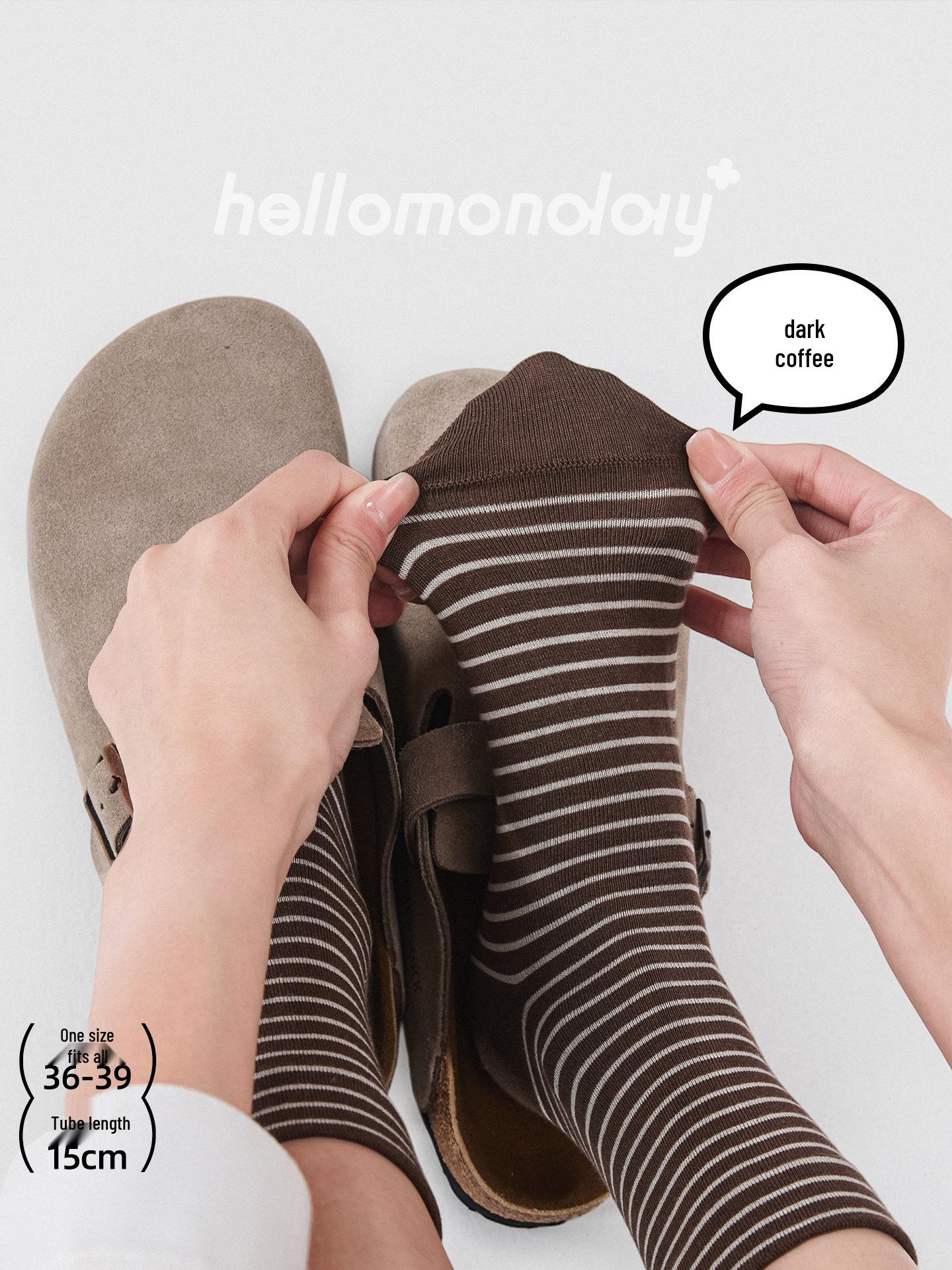 Spring-Summer Women s Breathable Silk Striped Mid-Calf Seamless Postpartum Socks