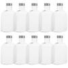 15pcs Cold Drink Bottles 350Ml Flat Plastic Beverage Containers Clear Reusable Juice Flask For Travel Ice Coffee Smoothie Tea