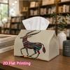 1pc, 2d Flat Printing, Tissue Box Colorful Deer Patterns Printing Party Tissue Box, Multifunctional Kitchen and Dining Table, Coffee Table and Dining