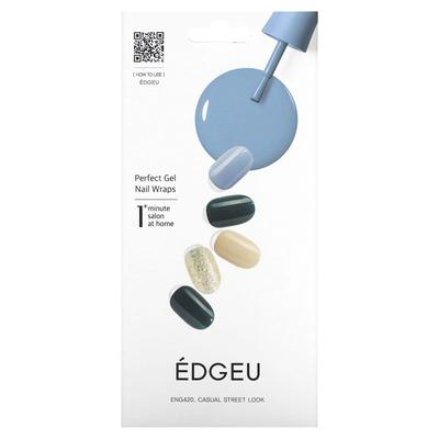 Perfect Gel Nail Wrap, ENG420, lässiger Street-Look, 16 Streifen Set
