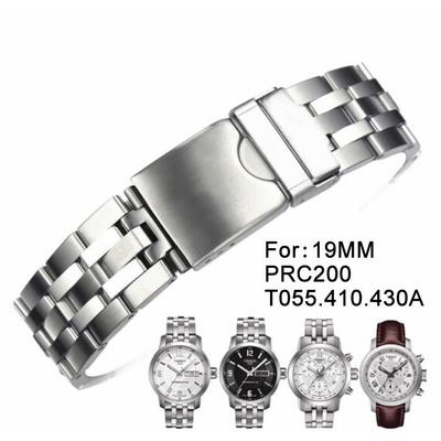 19mm PRC200 Series T055417A T055430A T055410A Series Watch Band Watch Parts Male Strip Solid Stainless Steel Bracelet Strap For T055