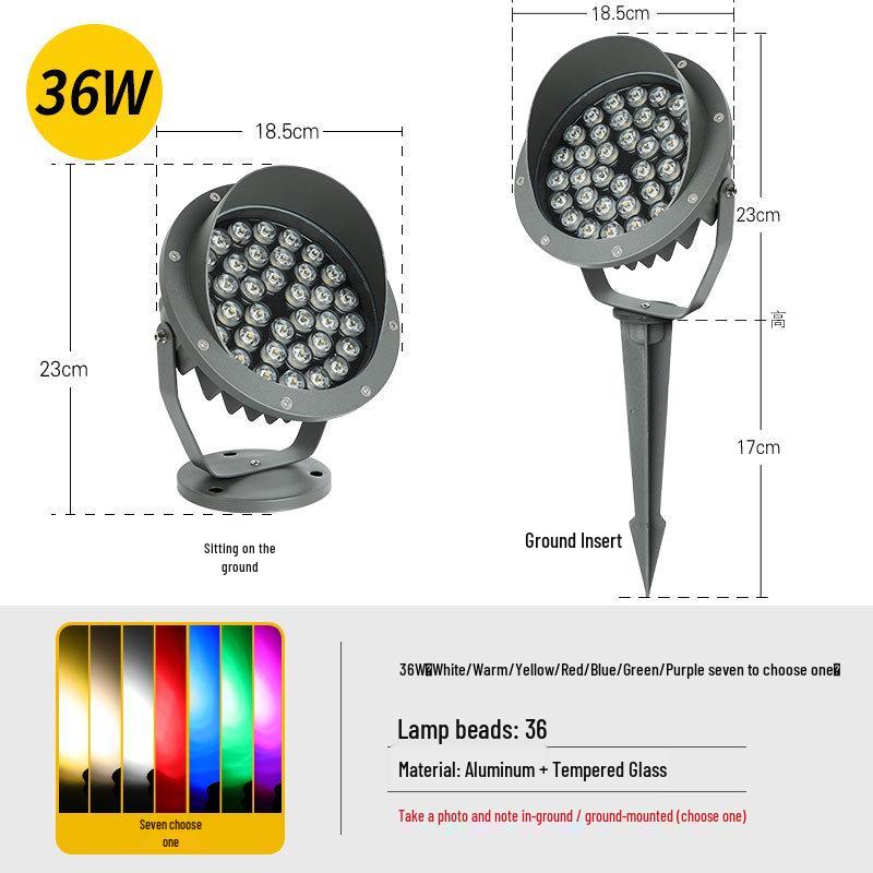 Outdoor Waterproof Tree Spotlight, Garden Floodlight, Landscape Light, Ground Plug Lawn Light