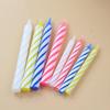 Colorful Threaded Small Candles 288 Pieces In Paper Box Mixed Color Striped Party Decoration Cake Candles Without Bottom Tray