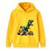 Kids Boys Girls Hoodie Sweatshirt Cool T-Rex Dinosaur Excavator Dump Truck Print Casual Pullover Hooded Tops for Construction Dino Fans