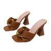 Übergrößen Schuhe für Damen 36-43 Sommermode Hoher Absatz Plateau Slipper Peep Toe Pantoletten Lässige Damen Sandalen Rutschfeste Schuhe