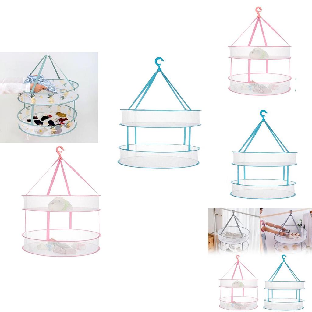 Double Layer Clothes Drying Rack With Telescopic Frame For Indoor Outdoor Laundry