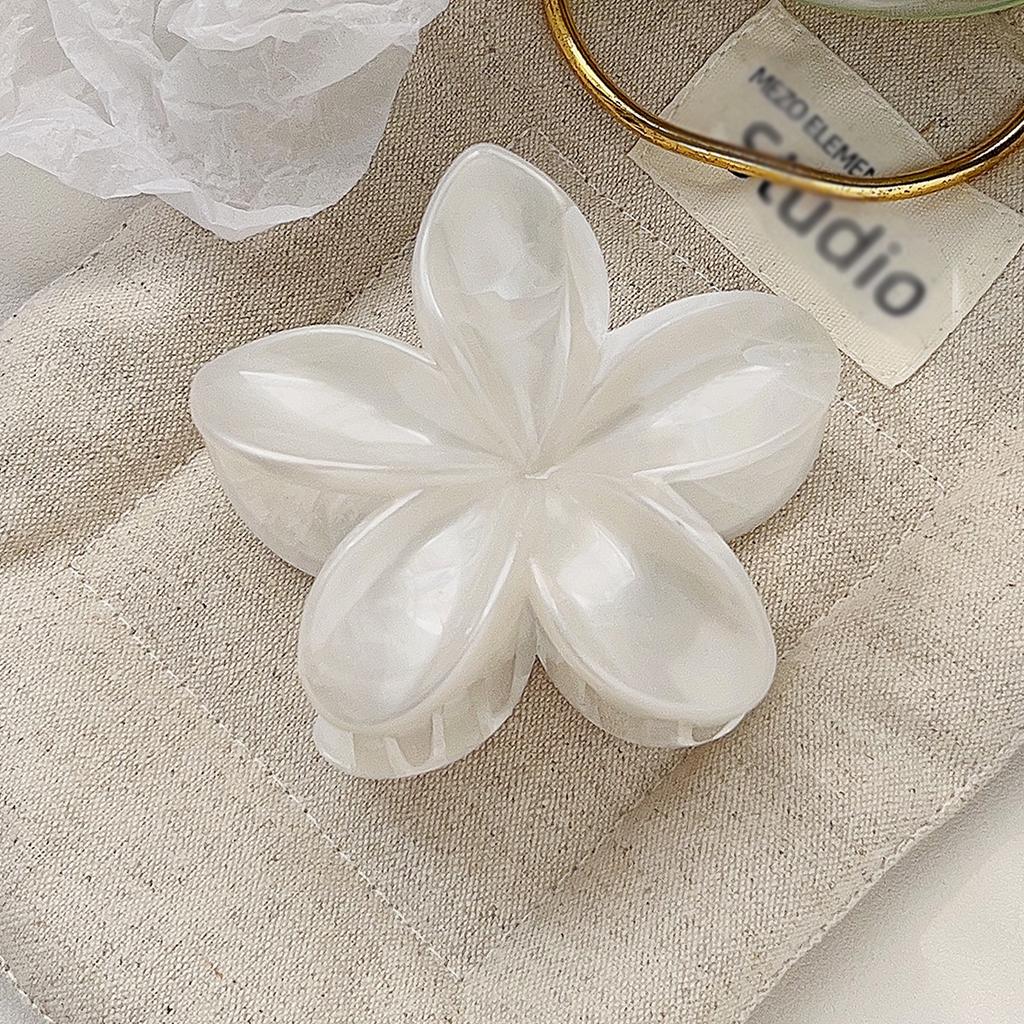 2 Pcs Hawaiian Flower Claw Clips for Women,Marble Vein Flower Hair Claw Clips for Thin Hair,Cute Beach Hair Accessories