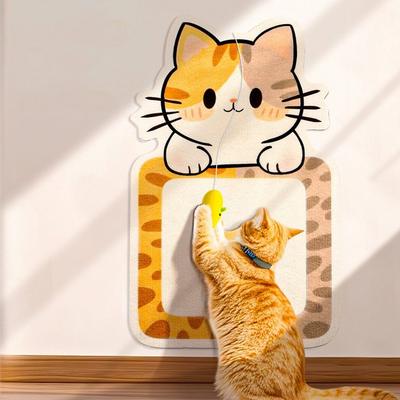 Neuer selbstklebender Kratzbaum für Katzen mit zufälligem Anhänger, wandmontierte Katzen-Krabbelaufkleber, unregelmäßig geformter Kratzpfosten