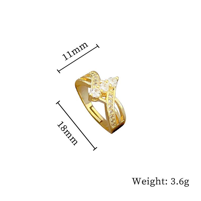 Design Wind Geometric Diamond Bead Ring Women'S Cold Wind Open Ring