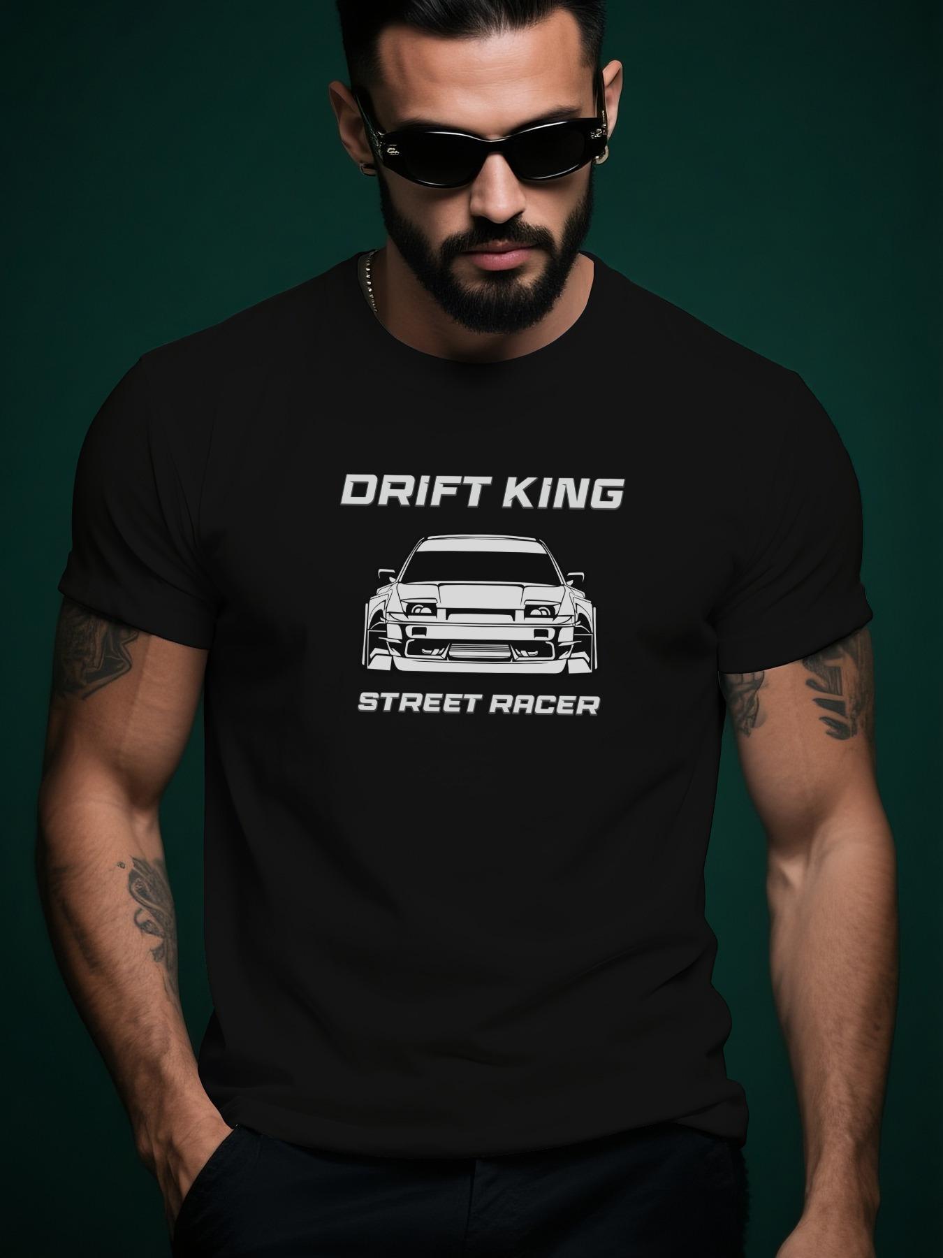 DRIFT-KING Street Racer Graphic Casual Tshirt - Summer Sh... L