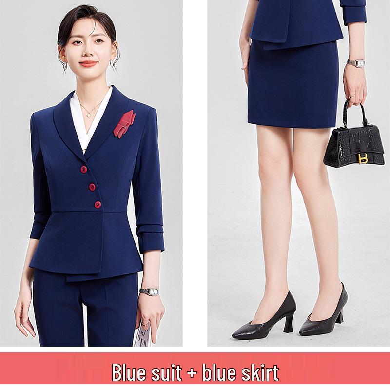 Women's High-End Suit Set for Beautician or Hotel Reception – Elegant Autumn/Spring Workwear