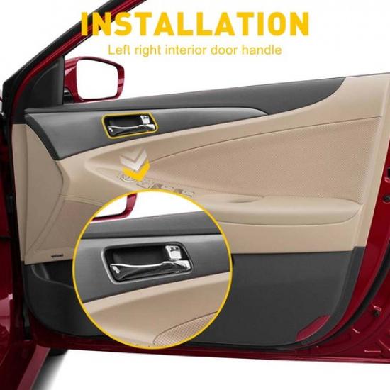 Pair Right+Left Interior Chrome Handle For Ide Door Hyundai Sonata 11-15 EOOK