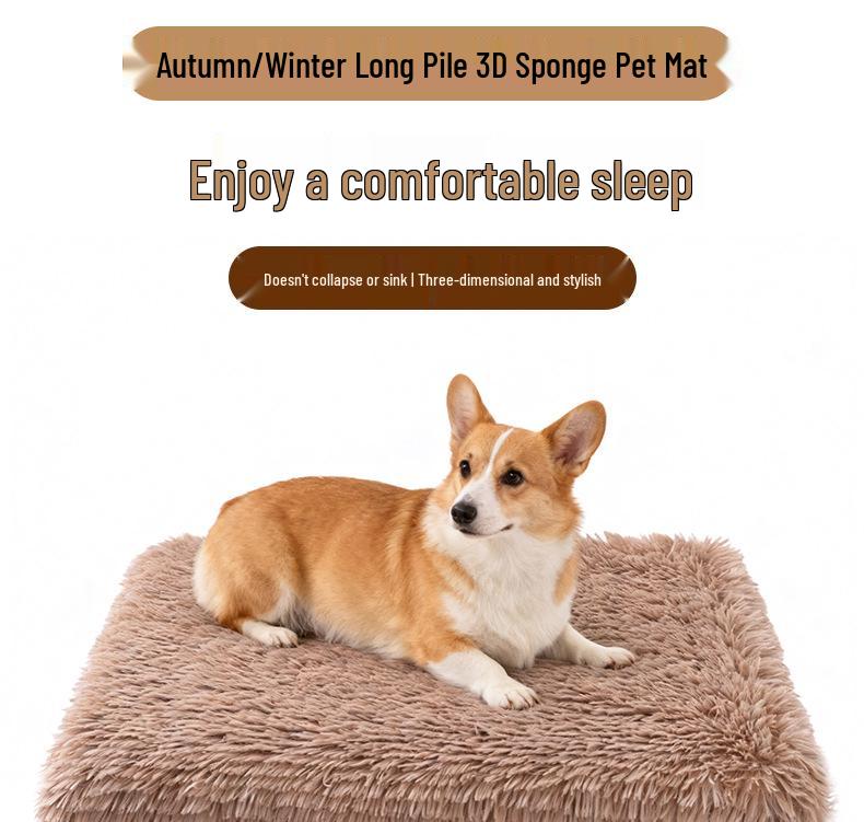 Plush Waterproof Pet Mattress: Warm, Removable, Washable Mat for Dogs & Cats