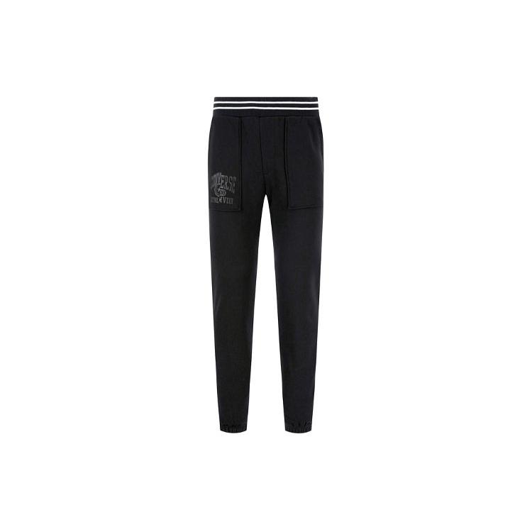 Converse Gestrickte Jogginghose Herren Schwarz Moderate Gerade Passform Hose 10018340-A03
