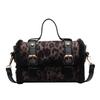 Exquisite Faux Leopard Suede Boston Shoulder Bags High Quality Sense of Luxury Designer New Style Bags
