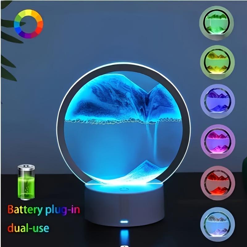 LED RGB Sandscape Lamp 3D Moving Sand Art Frame Night Light with Remote with 16 Colors Hourglass Light 3D Deep Sea Display