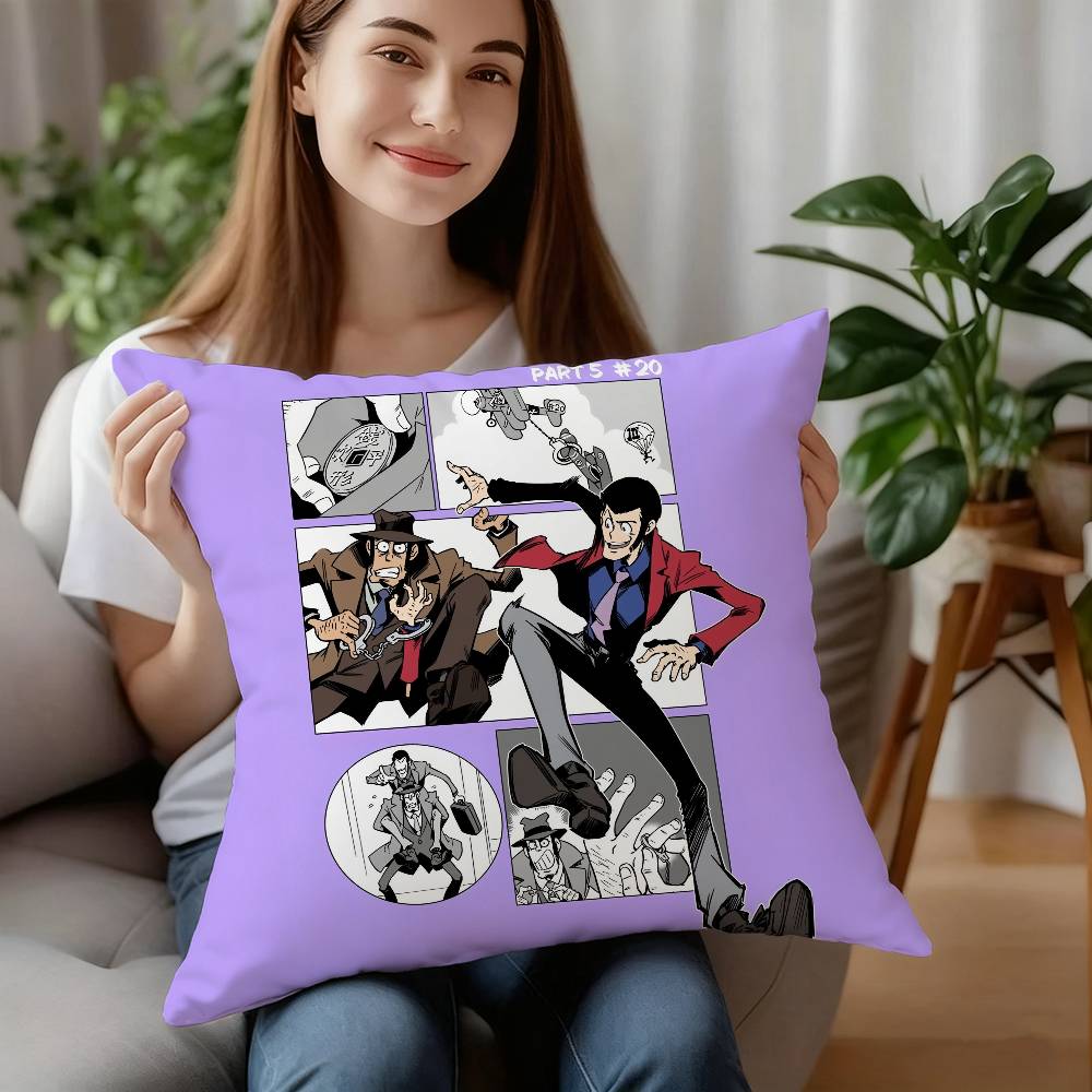 A-Arsène Lupin III Kissenbezug Sofa Dekorativ Zuhause Doppelseitiger Druck Kurzer Plüsch Kissen Kissenbezug Weihnachtsgeschenk