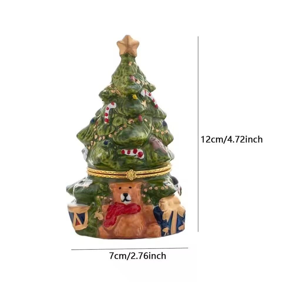 Christmas Tree Scented Candle European-Style Ceramic Jewelry Box Christmas Tree Bear Indoor Aromatherapy Christmas Box Home Craf