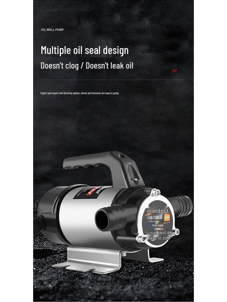 Universal 12V/24V Electric Diesel Oil Transfer Pump - Small, Large Flow, Self-Priming Oil Extractor