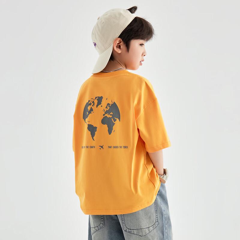 Boys  Earth Print Cooling Casual T-shirt 150