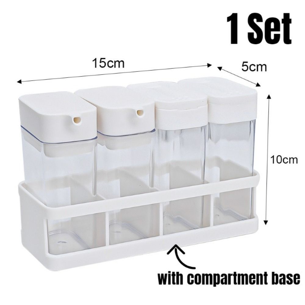 4 ks/sada Vlhkostivzdorná nádoba na koření Kombinovaná sada konvičky na olej Průhledná nádoba Olej