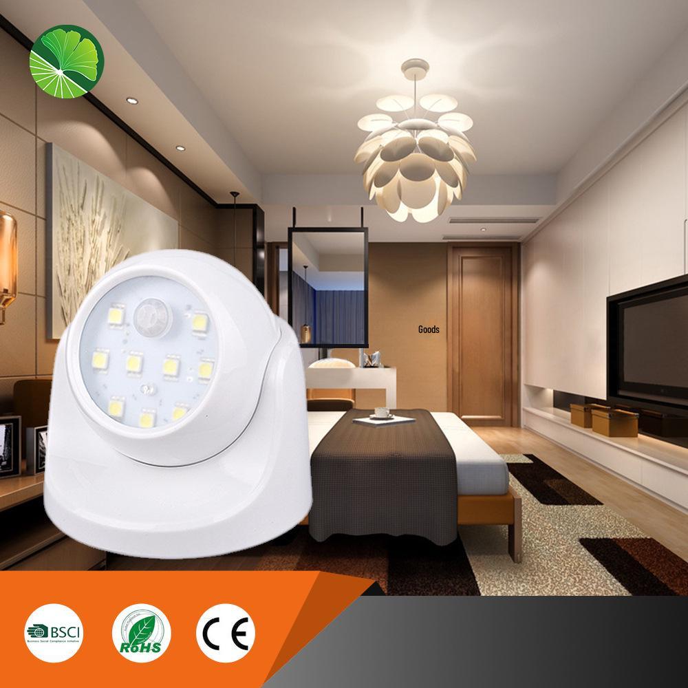 Rechargeable 360° Rotating Motion Sensor Light for Bedroom and Corridor