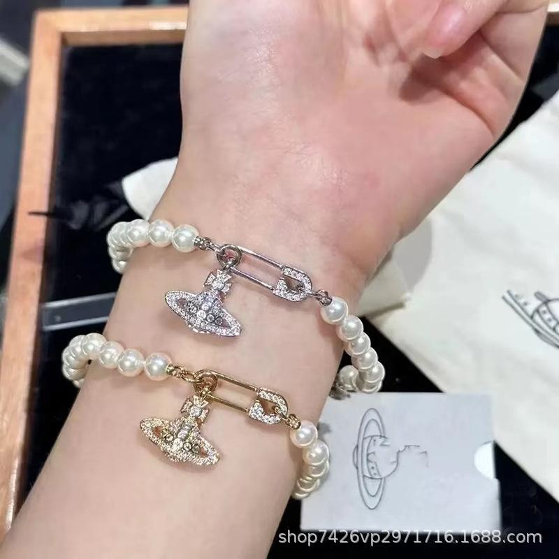 Брошь и браслет вдовствующей императрицы с дизайном скрепки Сатурна Gold Color