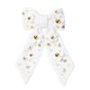 Sweet Pastoral Style Bows With Tiny Flower Appliques Colorful Bead Decorations Long Ribbon For Princess Fairy Hair Styling