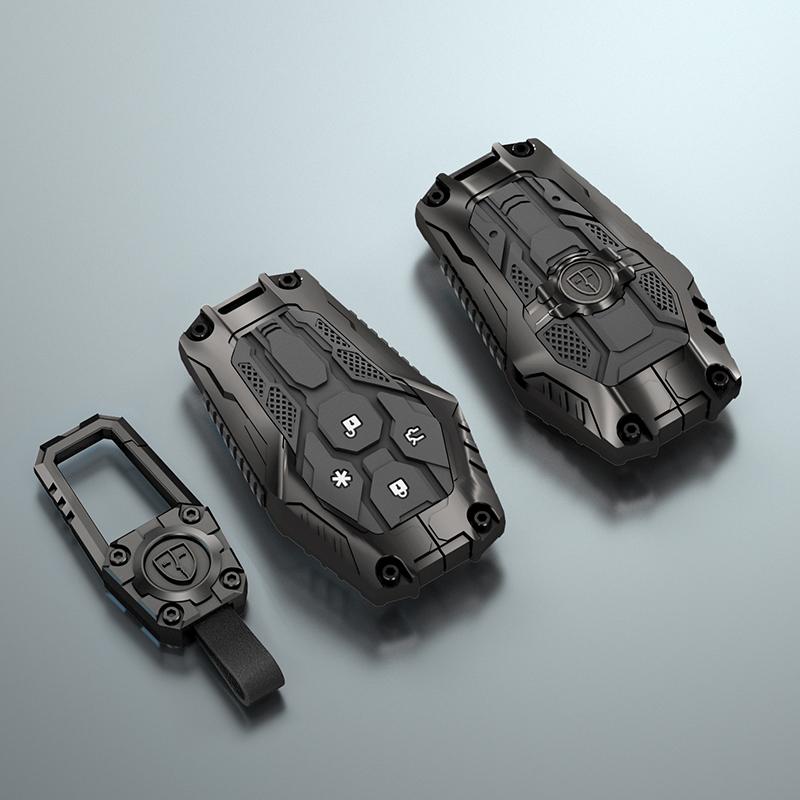 Galvanized Alloy Silicone Splicing Car Key Cover Case For GAC AION Hyper GT HT Remote Protection Cover Shell Keychain Accessorie