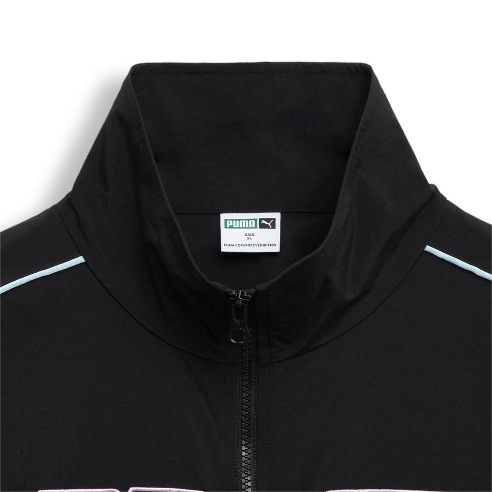 Puma Color Block Letter Embroidery Design Stand Collar Full Zip Long Sleeve Retro Sports Jacket Unisex Jacket Black 628086-01