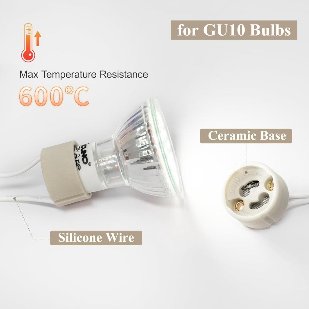 1/5PCS GU10 Ceramic Lamp Base Wire Connector MR16 MR11 Halogen Incandescent LED Bulb Holder Ceramic Base Socket Lighting Fixture