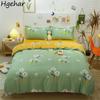 Four Seasons Bedding Set 4pcs Brushed Bedclothes Household Student Printed Bed Sheet Duvet Cover Pillowcases for King Queen Beds