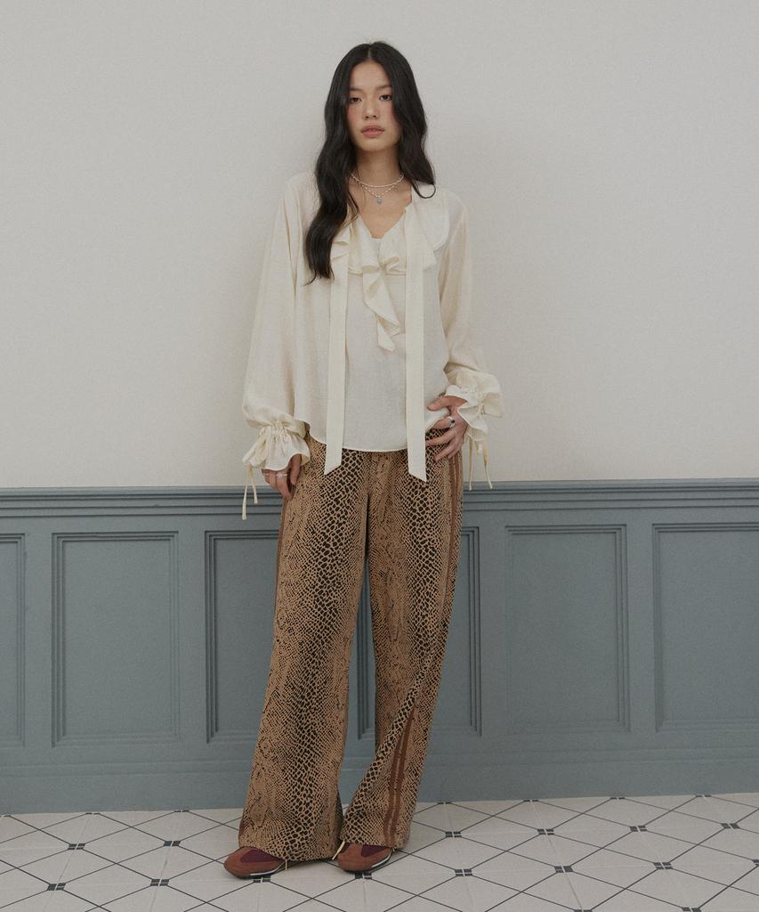 Blusa con arricciature e laccetti ROIROI - Avorio