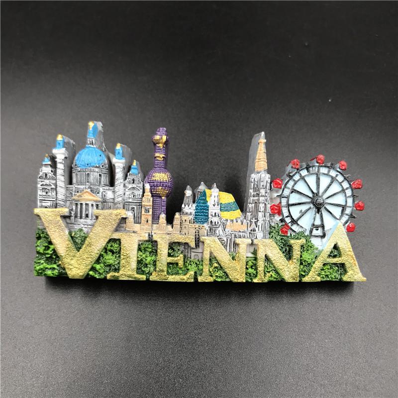 Austrian 3D Resin Fridge Magnet - Vienna & Salzburg Creative Souvenir
