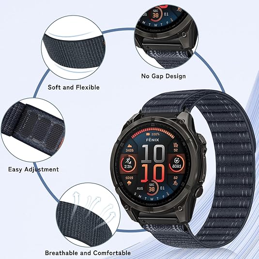 26mm 22mm Pletený rychloupínací řemínek Náramek Pro Garmin Enduro 2 3/Epix Pro Gen 2 Fenix E 8 pro 47mm 51mm Tactix 7 8 Mk3i Nylonový pásek