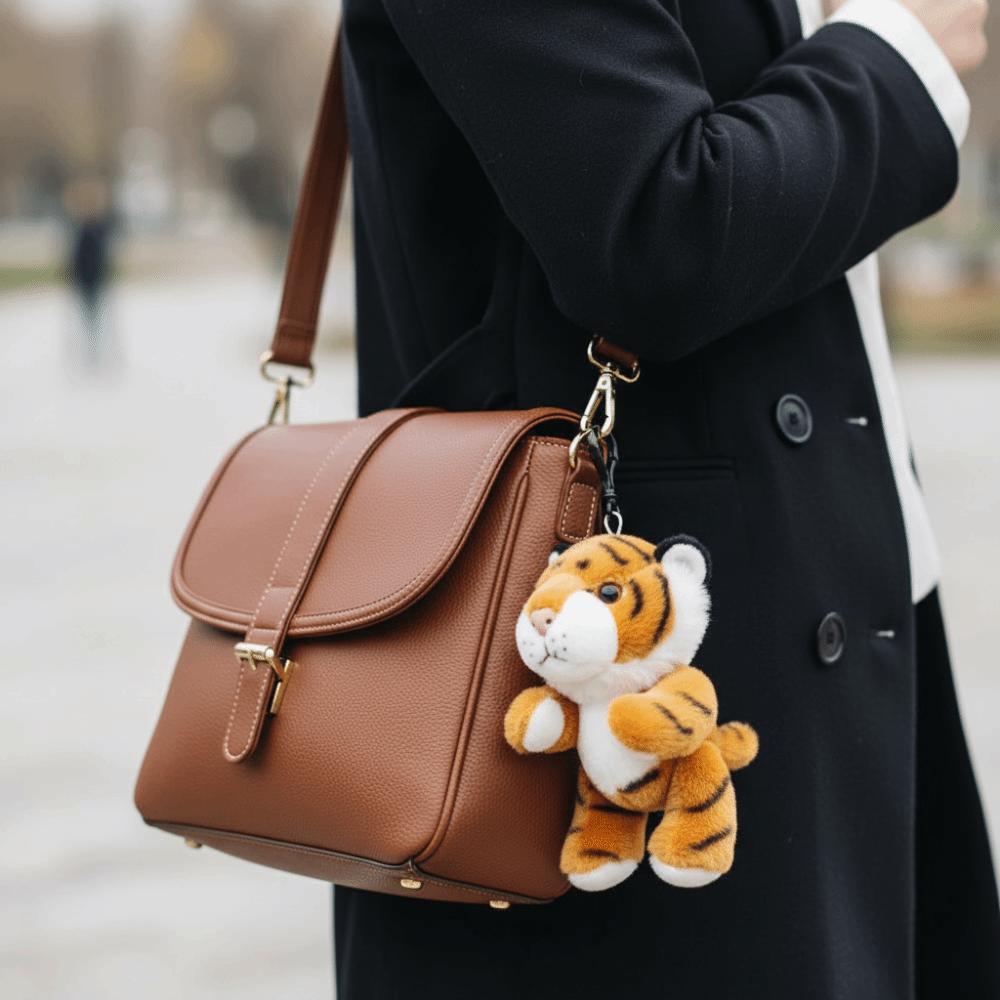 Stuffed Keychain Tiger Plush Keychain Paw Holder Tiger Plush Toy  Bag Decoration