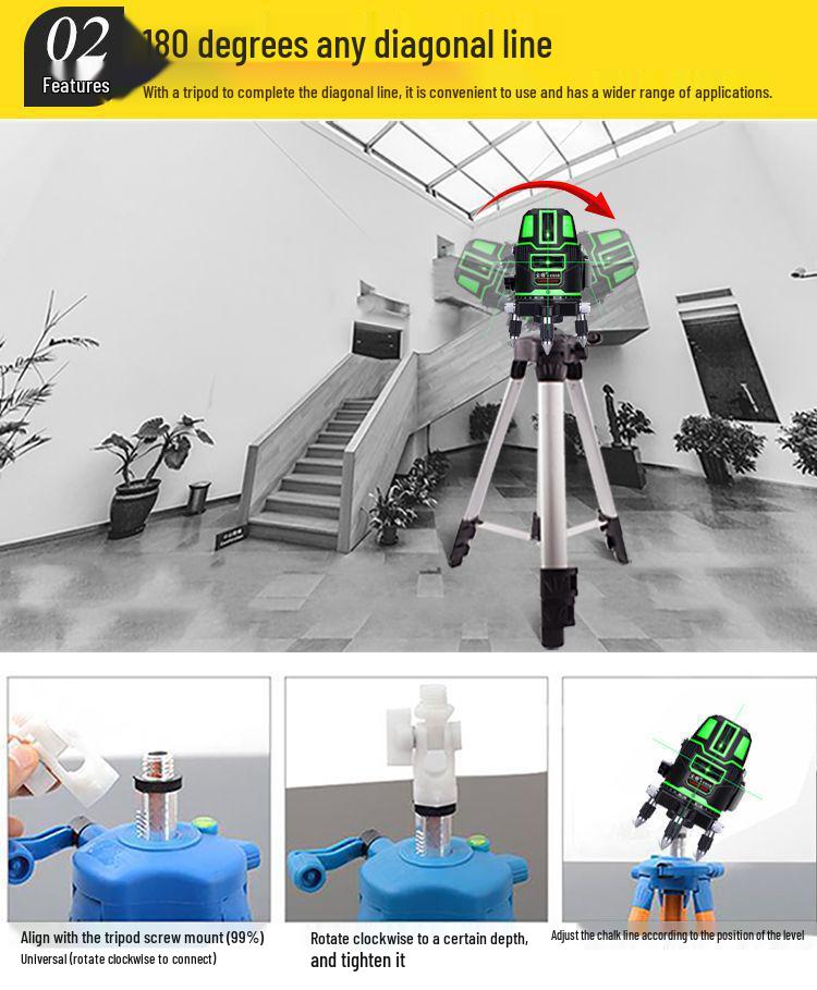 High-Precision Infrared Laser Level: 2, 3, 5 Lines, Automatic Strong Light Projection