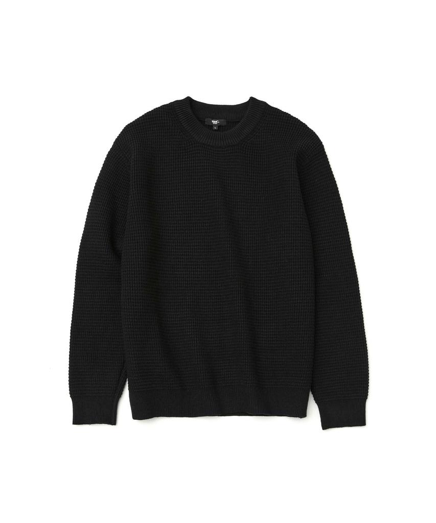 WMC Waffle Crewneck Knit_Black