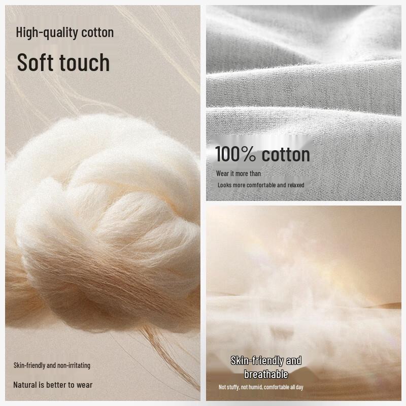 Heilan Home Men's 2025 7A Antibacterial Pure Cotton Boxer Briefs 3-Pack