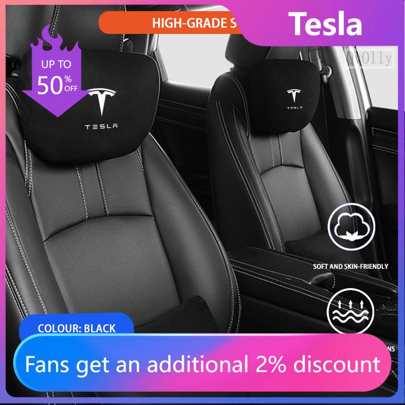 AMF1 For Tesla Model Y Juniper Tesla Model 3 Highland Model S Car Accessories Car Suede Headrest Car Pillow Waist Pillow 2020-2026