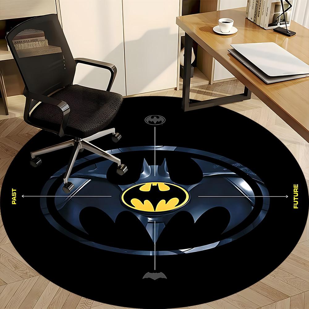 1 Stück Batman Symbol Büro Runder Teppich, Unter Bürostühlen Schlafzimmer Wohnzimmer Heimdekoration, Raumdeko, In Verschiedenen Größen Erhältlich