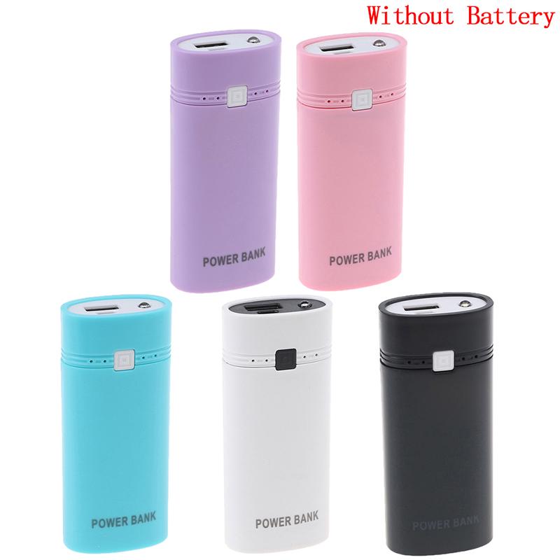 2x 18650 USB Mobile Power Bank Battery Charger Box Case with flashnight