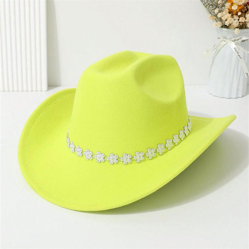 Western cowboy hat, high-quality woolen fabric, suitable for European and American festivals, parties, and stage performances, unisex, simple and