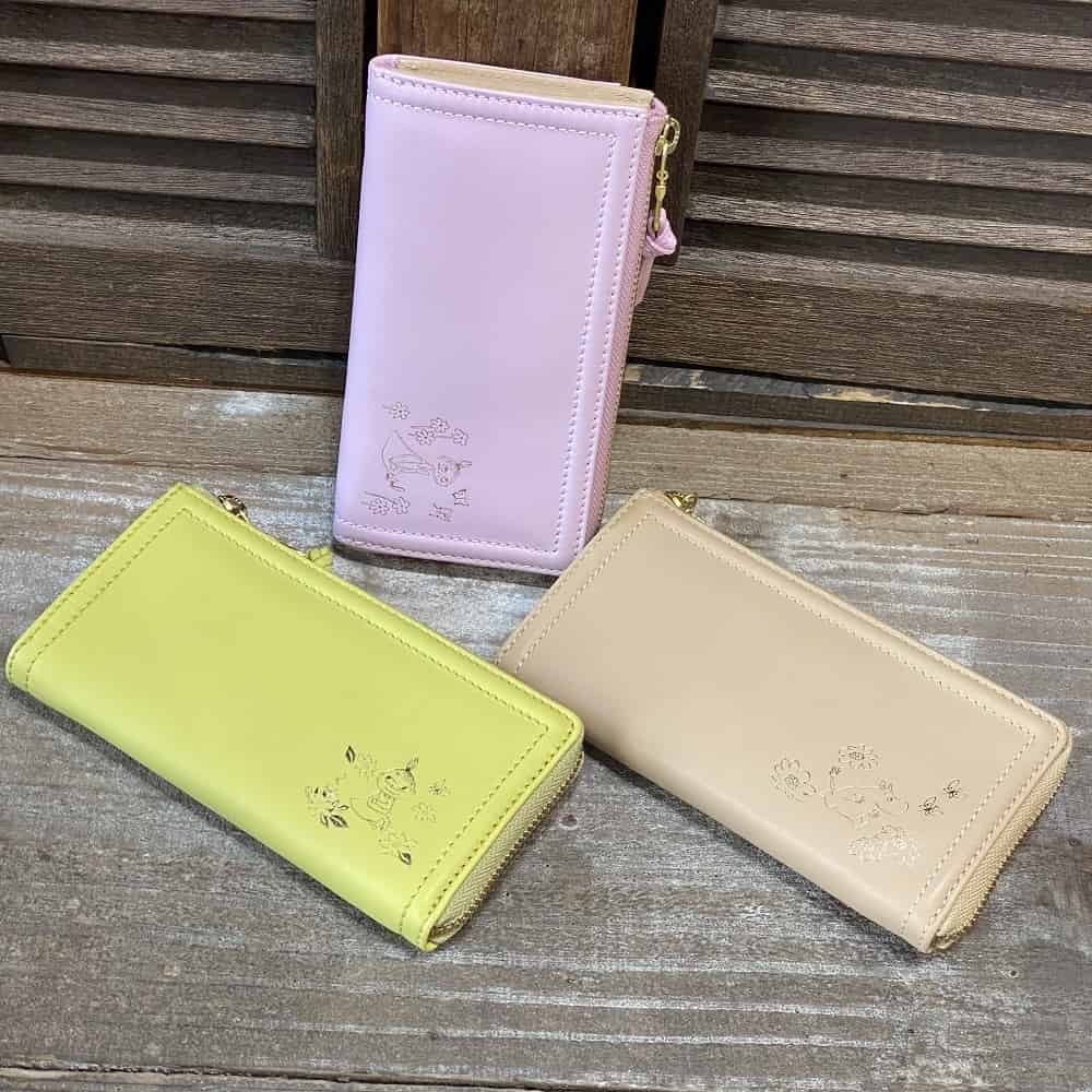 BAGGY PORT ANNEX Moomin Pattern Foil-pressed Cowhidefull Grain Leather L-shaped Zipper Long Wallet (MZKM-002) X Collaboration Women.