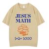 Jesus Mathe Christlich Lustig Brot Fisch Grafik T-Shirt Herren Damen Harajuku T-Shirts Locker Freizeit 100% Baumwolle Mode T-Shirts Oberteile