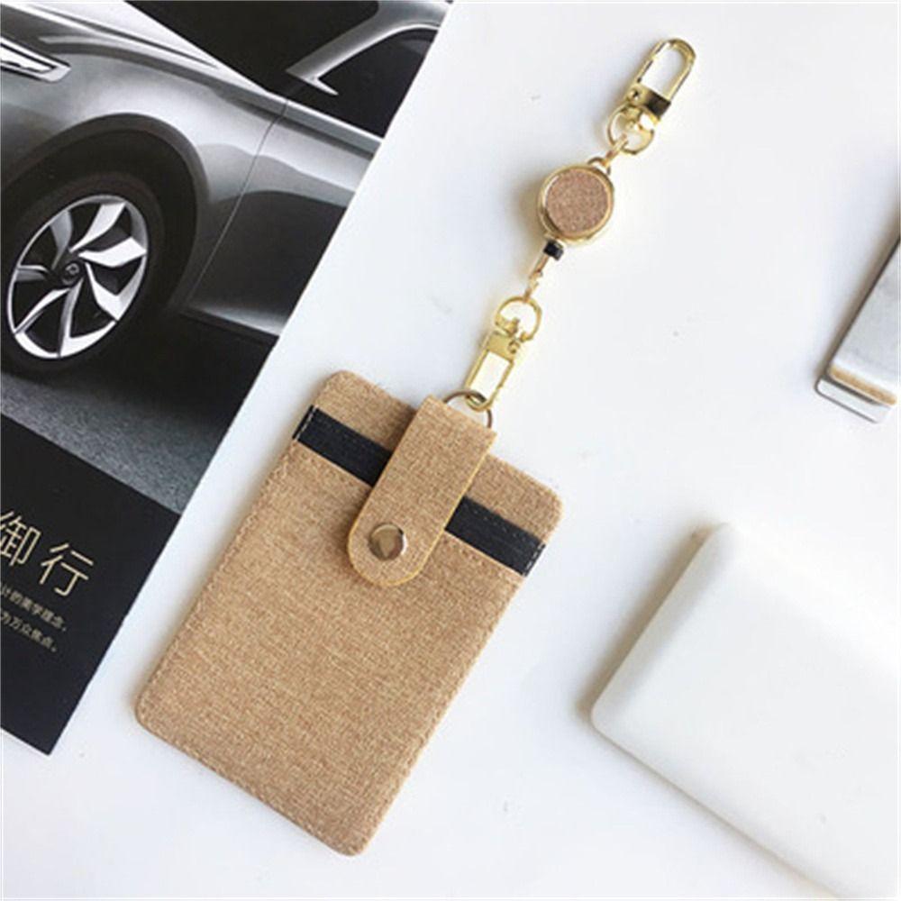 Extendable Retractable Badge Reel Easy Pull Buckle Anti Lost ID Lanyard Key Ring Pull Keyring Chest Card Metal Badge Holder