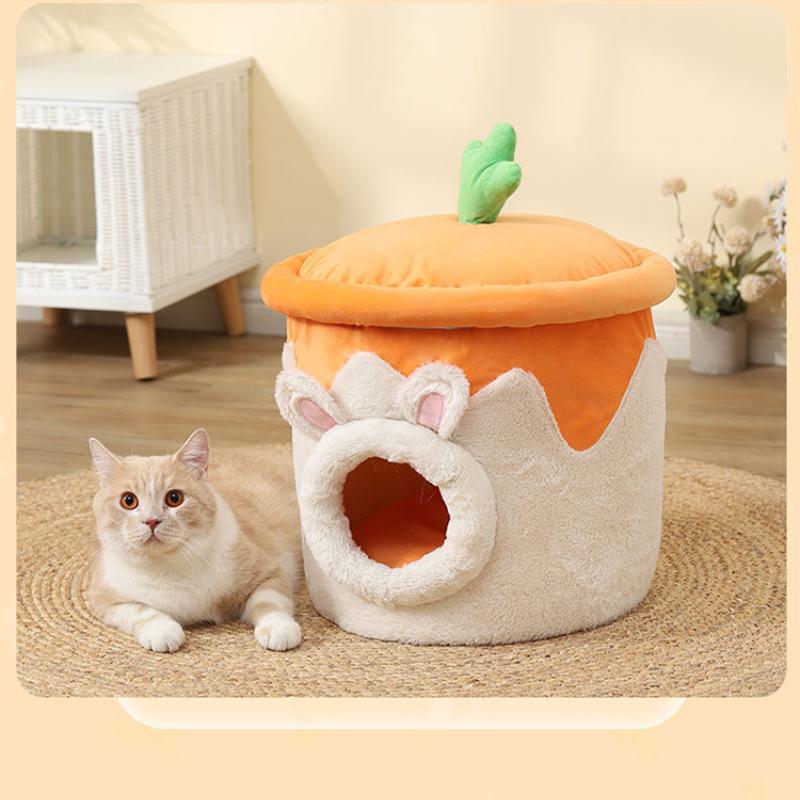 Casă creativă pentru pisici Pat amuzant pentru câini mic Pat moale pentru pisici cu pernă detașabilă Casă pentru câini pentru cățeluși pisici iarnă Canisă caldă pentru câini
