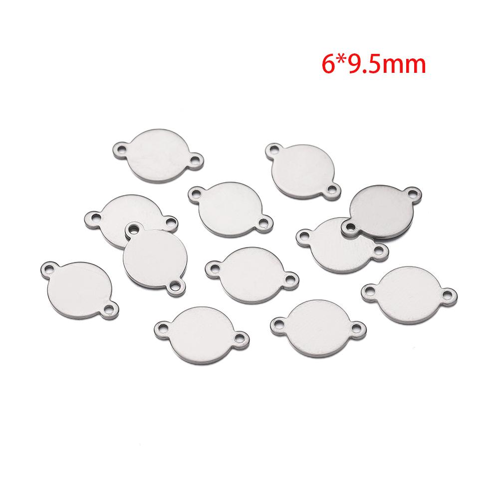 10/20Piece/Pack Stainless Steel Dog Tag Double Hole Hexagon Charms Pendants For DIY Necklace Jewelry Making Accessories